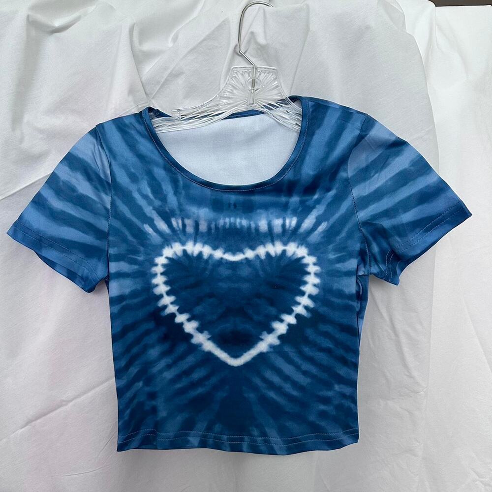 Blue Heart Tie Dye Tee
